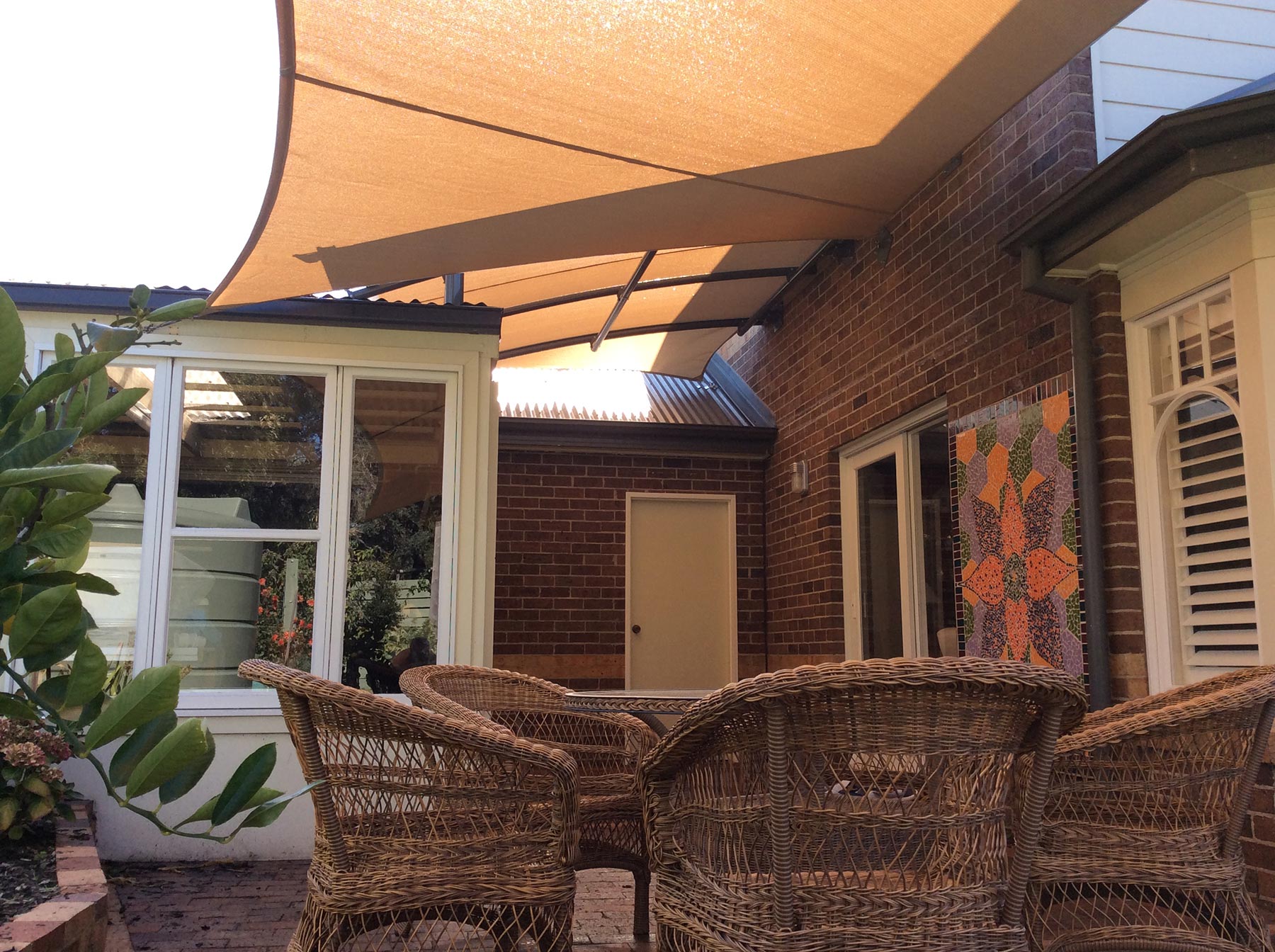 Residential Shade Sail and Triax Shade Pergola