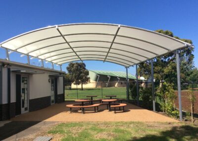 Triax Shade System - Shade structure design and installation - Outdoor Arts Learning
