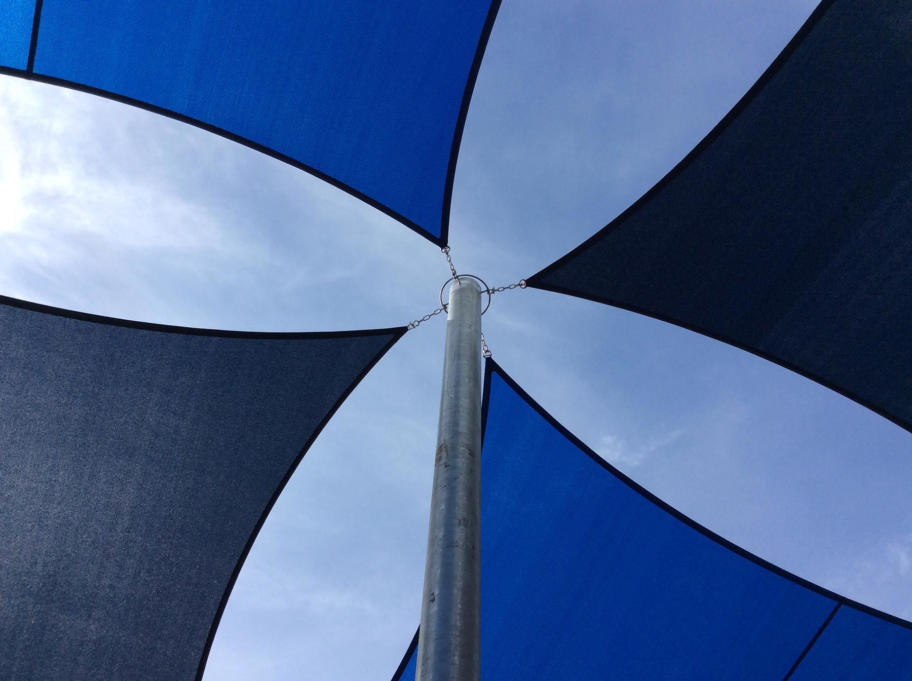 Blue shade sails at school