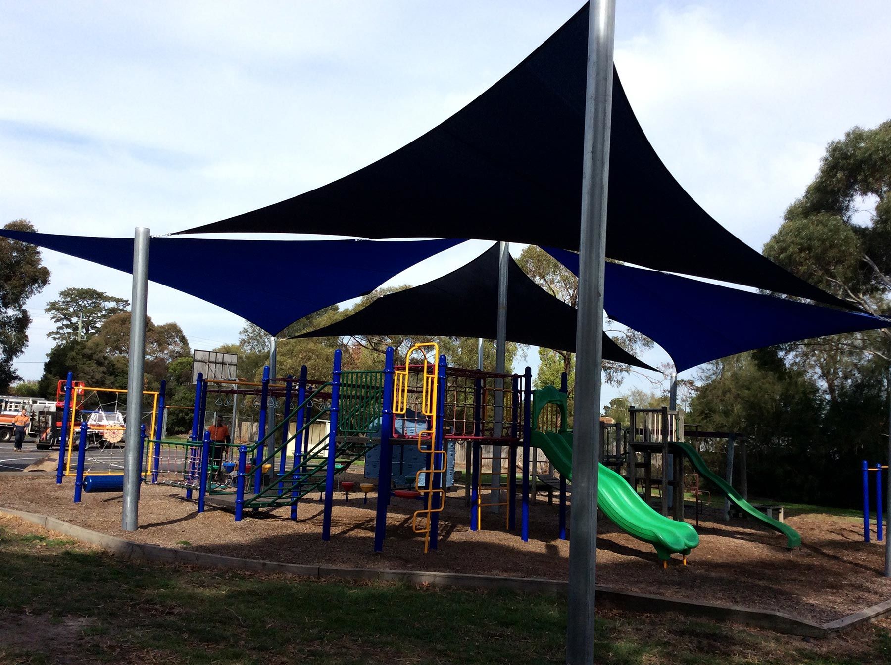 multiple large sails covering playground in mornington