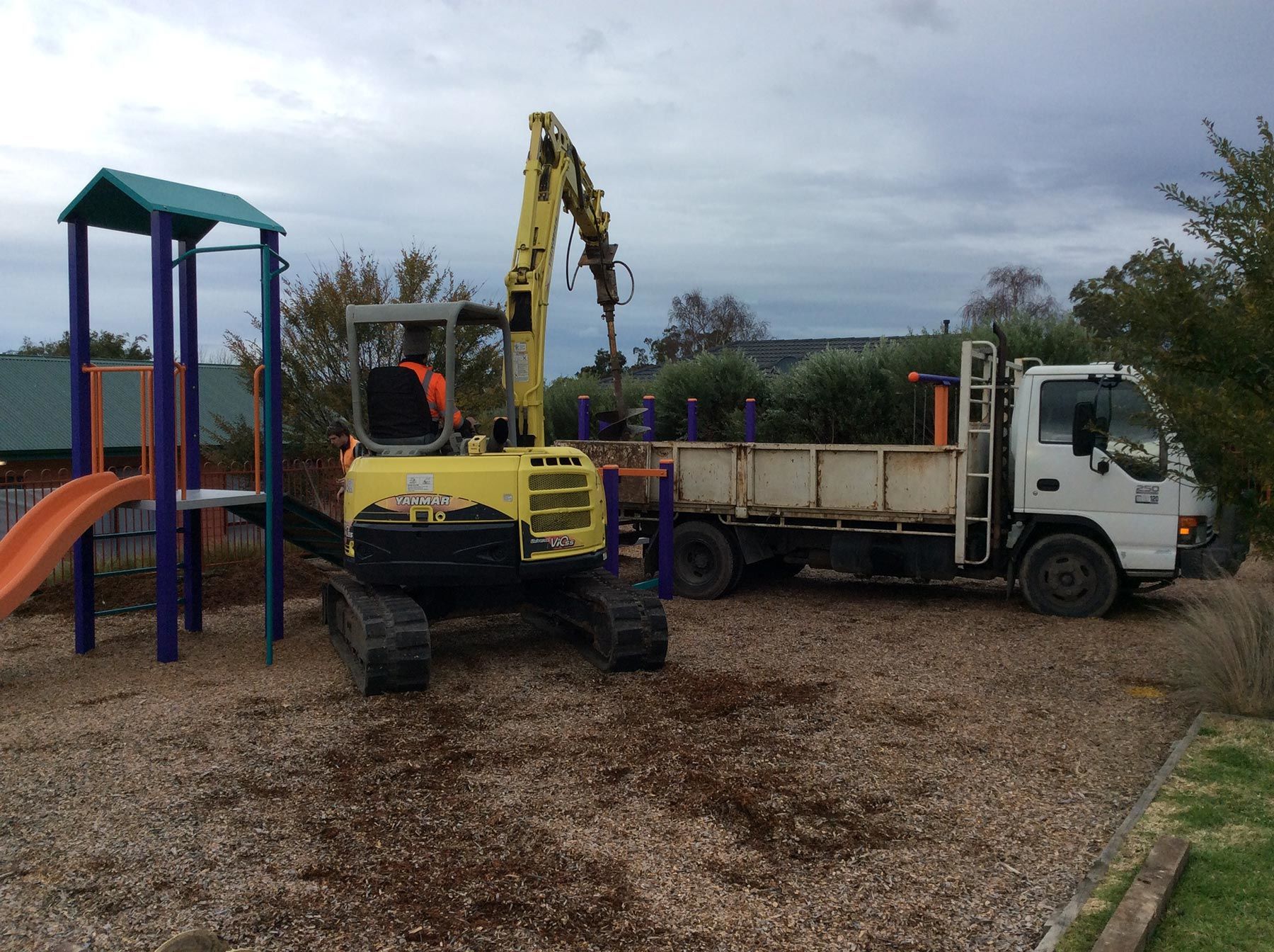 shade sail excavation for installation