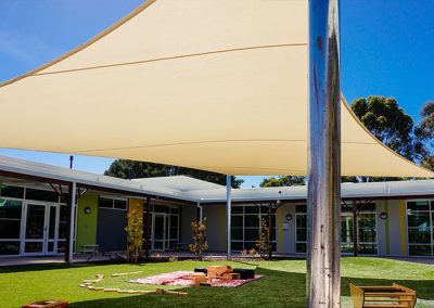 Childcare Shade sail over playground kindergarten