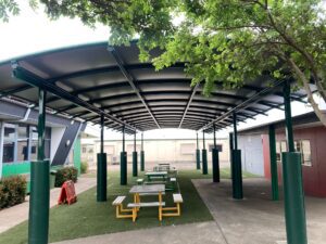 School Shade - Triax Barrel Structure