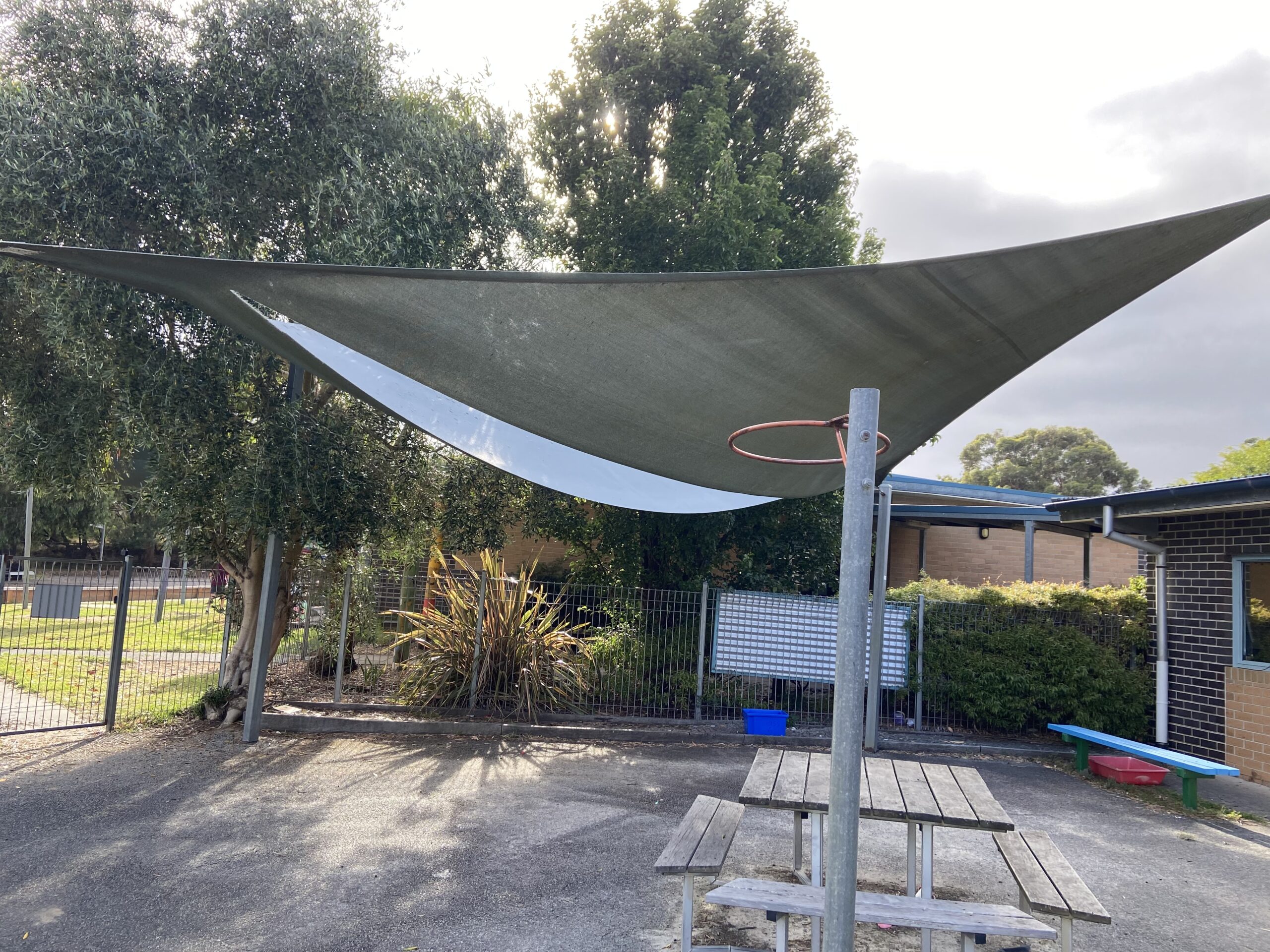 Damage shade sail that needs repairs or replacement 