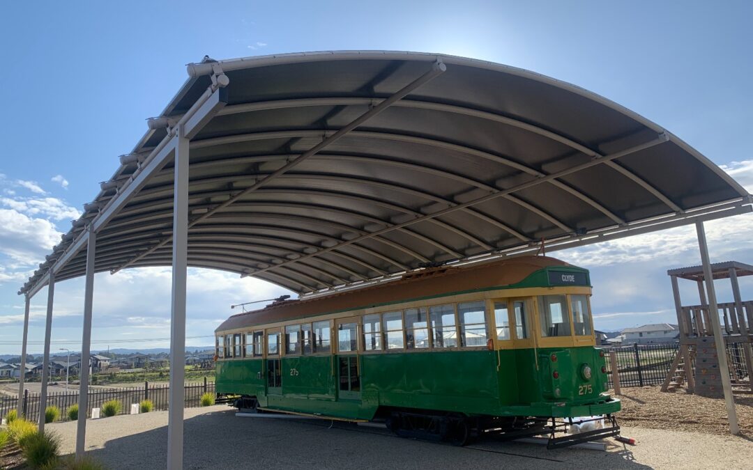 Barrel Shade Structure - Clyde Grammar Tram