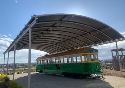 Barrel Shade Structure - Clyde Grammar Tram