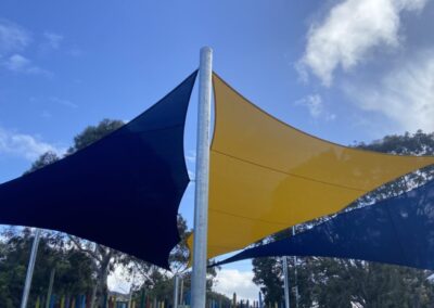 yellow blue school shade sails