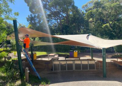 Waterproof PVC Shade Sail installation
