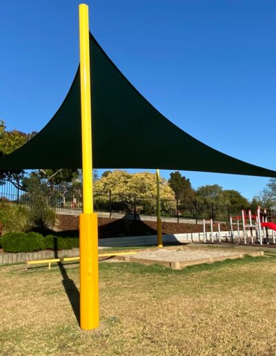 Green Shade Sail sand pit Post Pads - Post Padding - Yellow Pole Safety Pad - Shade Sail Pole Pad - Childcare safety pad - Playground Safety pad