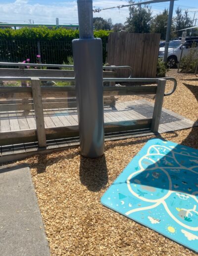 Grey post pad - Chilcare centre - pole protectors - Post padding - square post padding - post protection - hart sport
