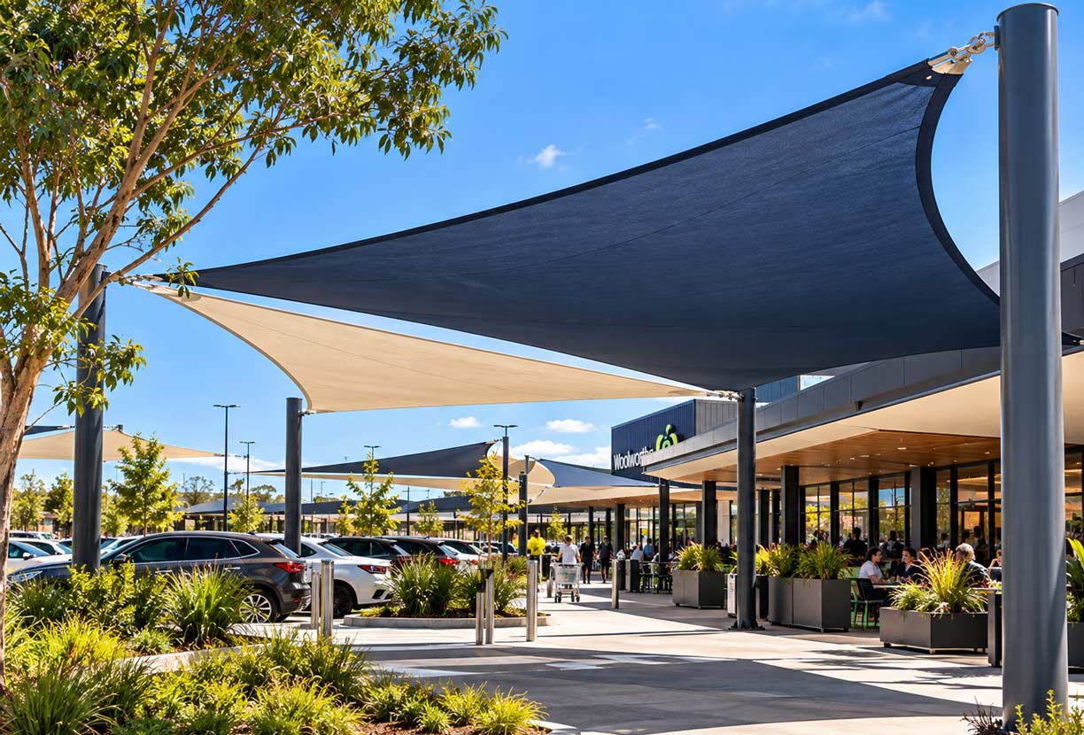 Shopping centre & outdoor areas shade sails